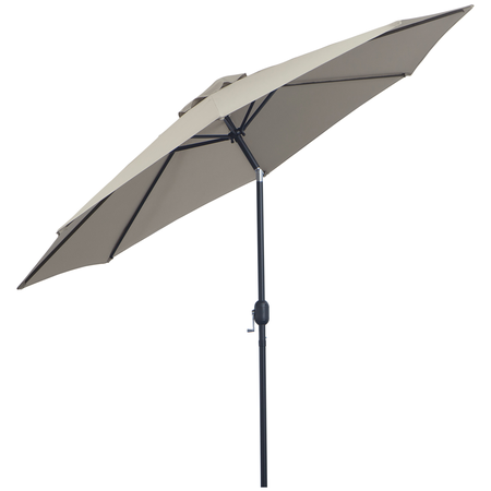 Parasol octogonal inclinable 3 m métal polyester gris clair