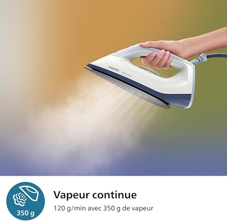 Philips Générateur de vapeur série 3000, Jusqu'à 25% de temps en moins pour le repassage*, Rapide et puissant, Compact et pratique, Facile et sûr, Deep Azur (PSG3000/20)