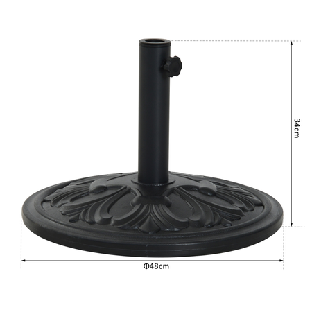 Pied de parasol rond motif fleurs lys 13 Kg