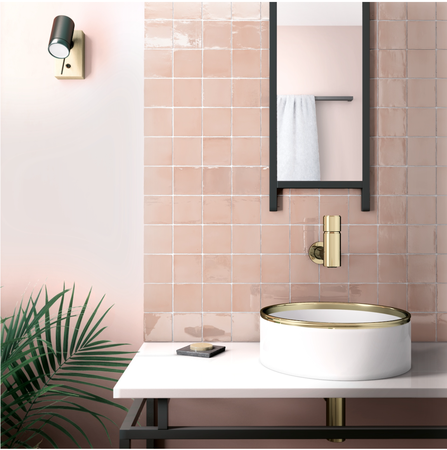 MANACOR BLUSH PINK - Faience 10x10 cm aspect zellige brillant rose