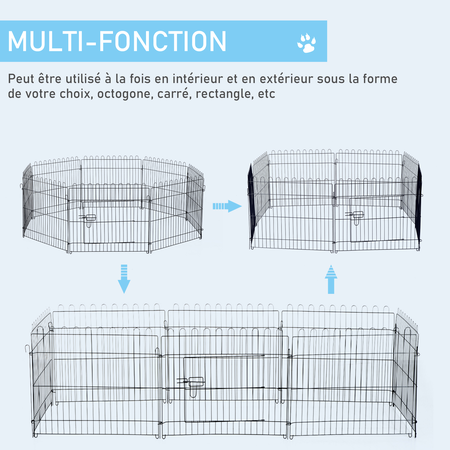 Parc enclos pour chiens chiots 71Lx61H cm