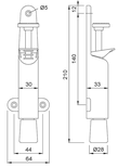 Arrêt de porte à pédale acier laqué argent 30 mm - KWS - 102602