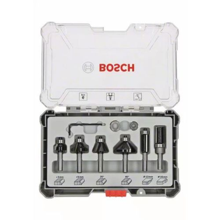 Coffret de fraises à araser et de bordage 6 pièces pour défonceuses et affleureuses - BOSCH - 2607017469