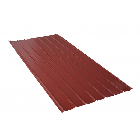 Plaque nervurée acier laqué 2000 X 910 X 0,40 MM - Coloris - ROUGE RAL 8012, Epaisseur - 0,40 mm, Largeur - 910 mm, Longueur - 2000 mm