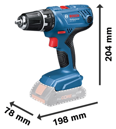 Perceuse visseuse 18V GSR 18V-21 + 2 batteries 2Ah + chargeur + coffret L-CASE - BOSCH - 06019H100A