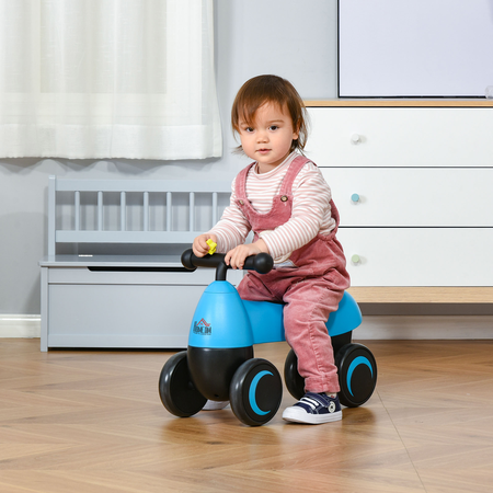 Draisienne vélo enfant 4 roues EVA selle guidon ergonomique bleu noir