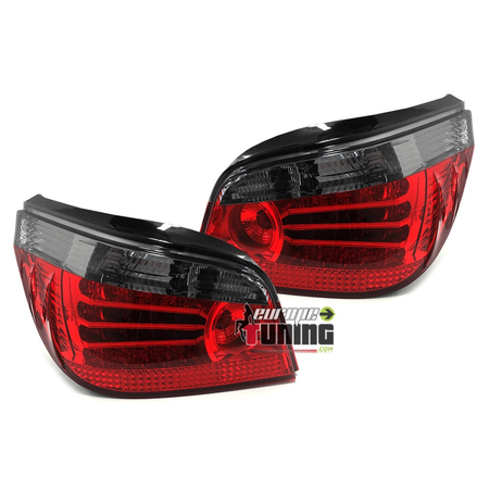 FEUX A LEDS ROUGES NOIRS BMW SERIE 5 E60 BERLINE PHASE 1 2003-2007 (11851)