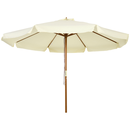 Parasol droit rond Ø 3,25 x 2,5H m bois de bambou polyester