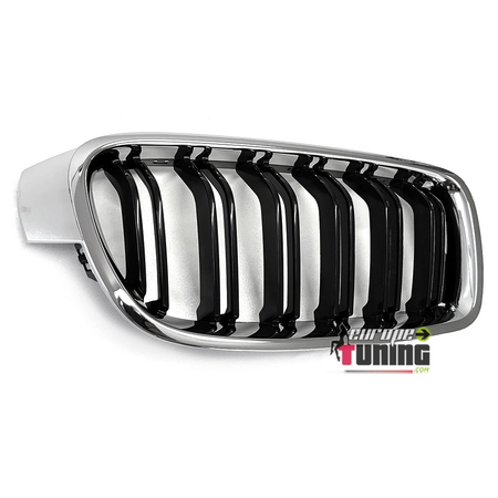 CALANDRES DOUBLES LAMES NOIR ET CHROME PACK M BMW SERIE 3 F30 ET F31 (05040)