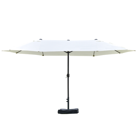 Parasol de jardin XXL manivelle acier polyester haute densité