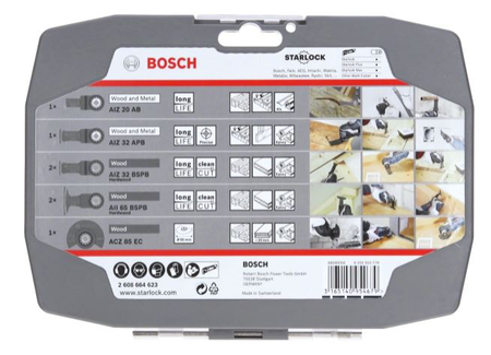 Coffret de menuiserie Starlock pour outils multi-fonctions 7 pièces - BOSCH - 2608664623