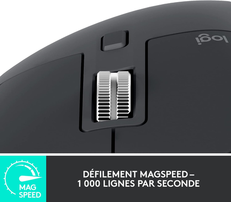 Logitech - Souris sans fil - MX Master 3S Performance, Ergonomique - Pale Grey