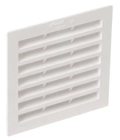 Grille de ventilation en applique Type 50cm² carrée 100x100mm - NICOLL - 1B64