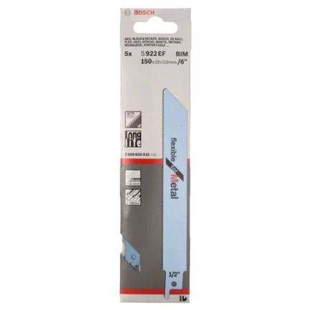 Lames de scie sabre S 922 EF Flexible for Metal - BOSCH - 2608656015