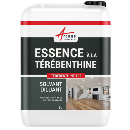 Essence à la térébenthine : TEREBENTHINE 102-5 L -ARCANE INDUSTRIES