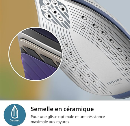 Philips Générateur de vapeur série 3000, Jusqu'à 25% de temps en moins pour le repassage*, Rapide et puissant, Compact et pratique, Facile et sûr, Deep Azur (PSG3000/20)