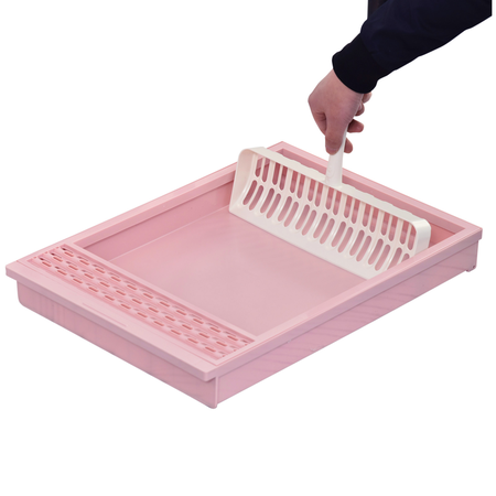 Maison de toilette pliable portable pour chat rose