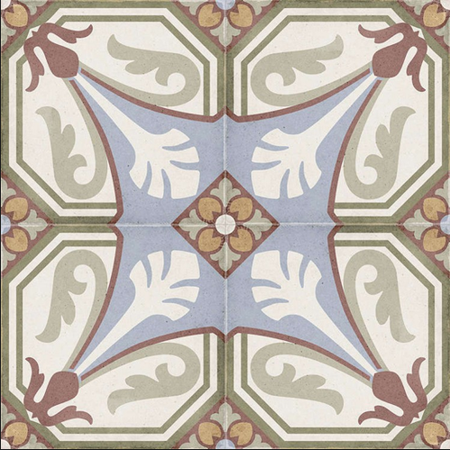 ART NOUVEAU - VIENA COLOUR - Carrelage 20X20 cm aspect carreaux de ciment vieilli coloré