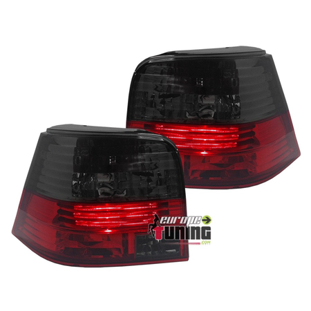 FEUX ARRIERES ROUGES NOIRS AVEC BANDES CELIS VOLKSWAGEN VW GOLF 4 BERLINE (12987)