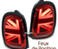 FEUX ARRIERES ROUGES LED SEQUENTIELS UNION JACK MINI COOPER F55 F56 F57 (05638)