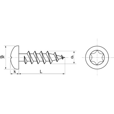 Vis à bois aggloméré tête cylindrique bombée 6 lobes internes A2 5X35 boîte de 100 - ACTON - 623185X35