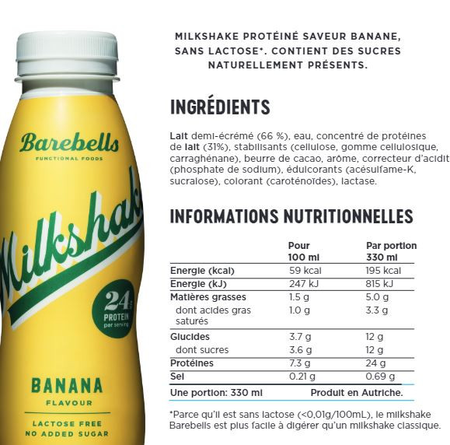 Barebells Milkshake (330 ml)