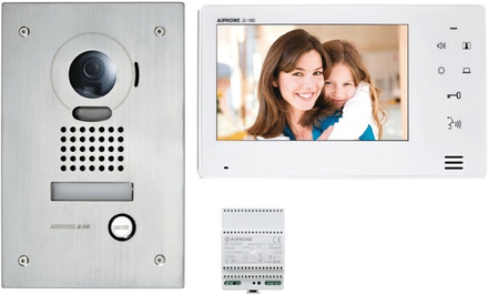 Interphone vidéo JOS1F avec platine encastrée + moniteur écran 7'' - AIPHONE - 130401