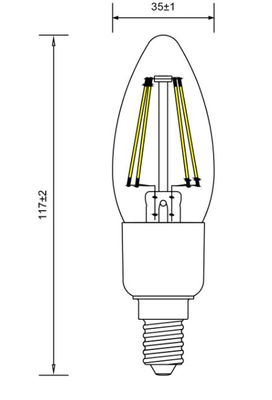 Ampoule flamme TOLEDO Retro dimmable 470lm E14 - SYLVANIA - 0027292