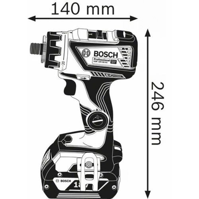 Perceuse-visseuse 18V GSR 18V-60 FC (sans batterie ni chargeur) en coffret L-BOXX - BOSCH - 06019G7103