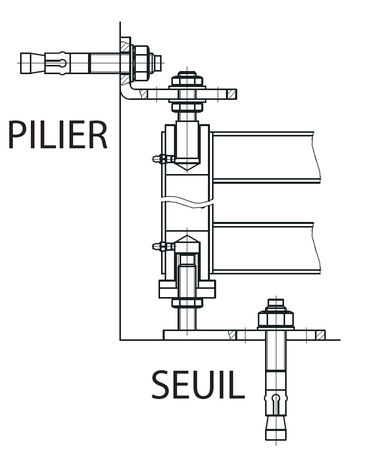 Pivot à cheviller pour tube 40x40x2mm - TORBEL - PIEM1040