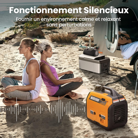 Groupe Electrogène maXpeedingrods 3300W Silencieux Inverter Essence avec Prises USB et 230V Générateur Electrique 4