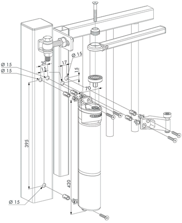 Ferme portillon hydraulique VERTICLOSE 2 pour charnières à 90° et 180° argent - LOCINOX - P00009354-SILV