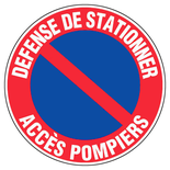 Panneau d’interdiction rond 300mm ''Défense de stationner Accès pompier'' - NOVAP - 4034294