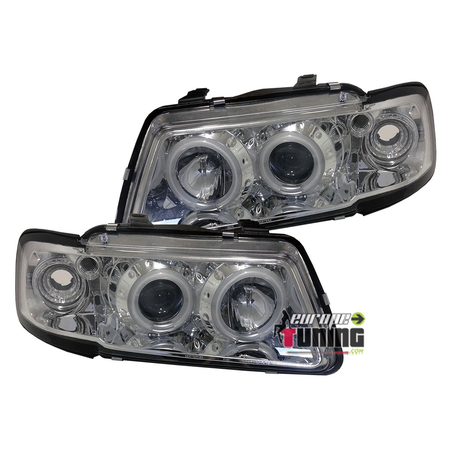 FEUX PHARES AVANTS ANGEL EYES CHROM CCFL AUDI A3 8L PHASE 1 (01263)