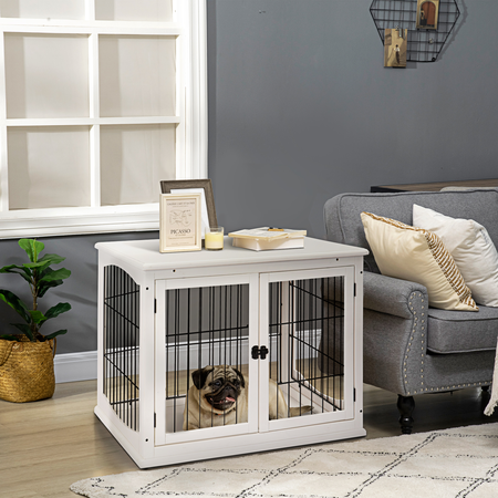 Cage pour chien animaux cage en bois MDF classe E1 3 portes verrouillables