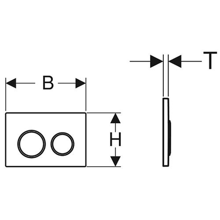 Plaque de déclenchement double touche OMEGA 20 anneaux chromé brillant - GEBERIT - 115.085.KJ.1