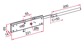 Serrure pour porte sectionnelle pêne 450mm noir - TIRARD - es192304