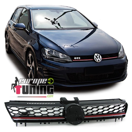 CALANDRE PACK GTI AVEC BANDE ROUGE VOLKSWAGEN VW GOLF 7 2012-2017 (03769)