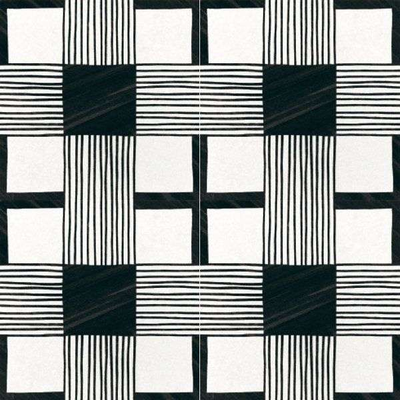 CAPRICE DÉCO - CLOTH B&W - Carrelage 20x20 cm aspect carreaux de ciment noir et blanc