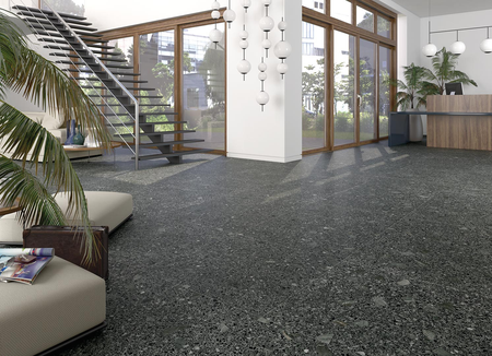 MISCELA R GRAFITO - Carrelage aspect terrazzo noir 60x60 cm