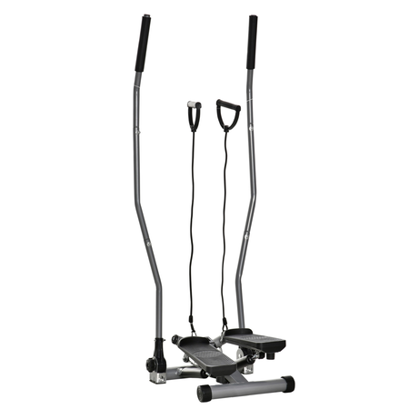 Stepper avec guidon extenseurs écran acier ABS gris noir