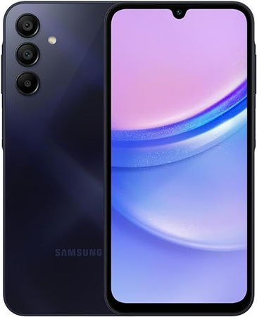 Samsung Galaxy A15 4GB+128GB Bleu Nuit, Écran 6,5", Smartphone Débloqué, Batterie 5000mAh, ROM 128Go, RAM 4Go, Android 13, Processeur Octa-Core