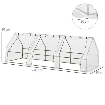 Mini serre de jardin serre à tomates fenêtres avec zip enroulables