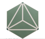 COIMBRA SOLAR 30661 - Carrelage 17,5x20 cm hexagonal décoré aspect carreaux de ciment