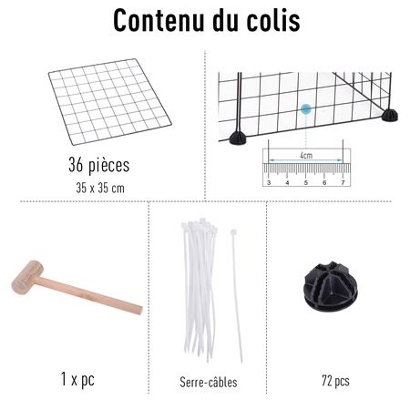 Cage parc enclos modulable pour animaux domestiques