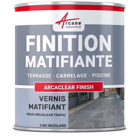 Résine de finition mate d'étanchéité pour terrasse, balcon, piscine : ARCACLEAR Finish-1 kg -ARCANE INDUSTRIES