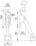 Arrêt de porte à bascule aluminium laqué blanc - KWS - 1060-01