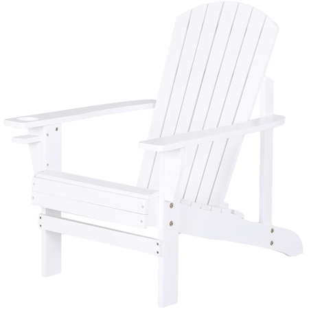 Fauteuil de jardin Adirondack bois de sapin blanc - Outsunny