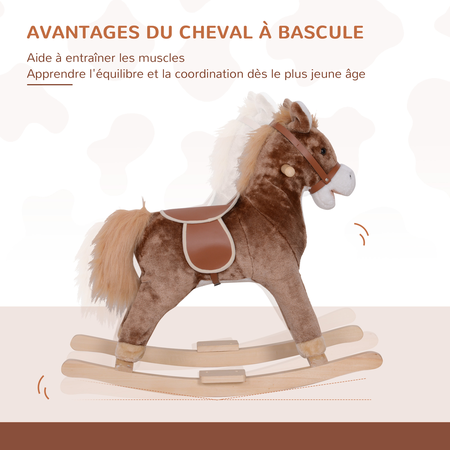 Cheval à bascule cowboy marron