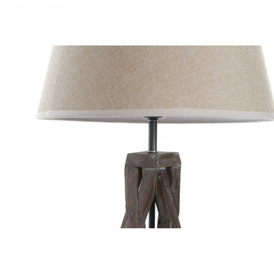 Lampe de bureau DKD Home Decor Bois Coton Brun foncé (35 x 35 x 56 cm)